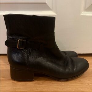 Sarto Black Leather Ankle Boots